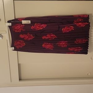 A New Day Purple Floral Midi Skirt